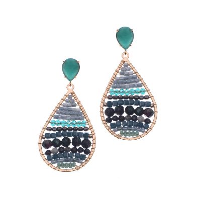 Mixed Green-Blue Stone Earring