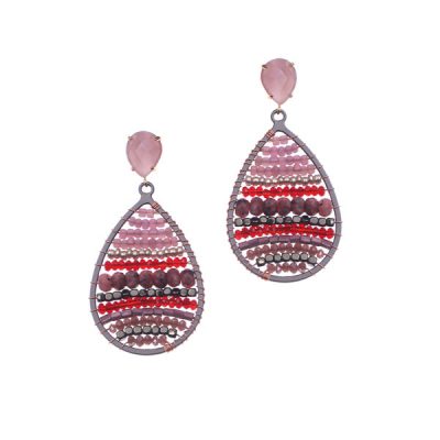 Mixed Pink Stone Earring