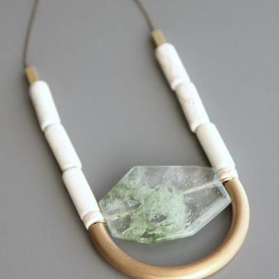 28" Stone Necklace with Chain