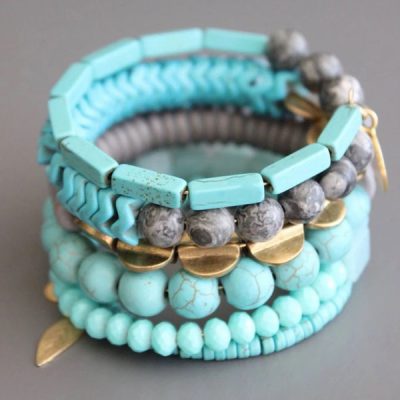 Wrap Bracelet - Magnesite-Glass-Amazon