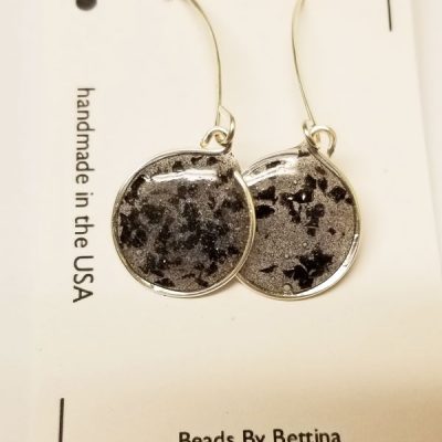 Solid Resin Circle Earring - Black