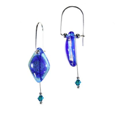True Blue Diamond Glass Earring
