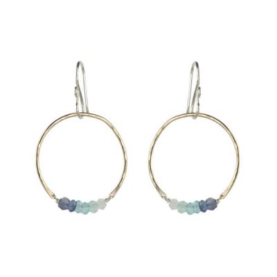 Patched Gemstone Hoop Earring