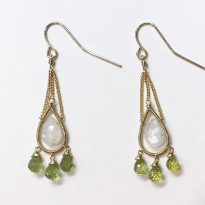 Moonstone Peridot Earring
