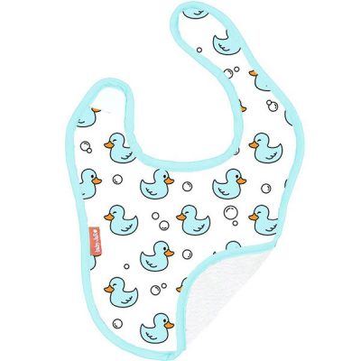 Large Feeding Bib Plush - Blue Ducks