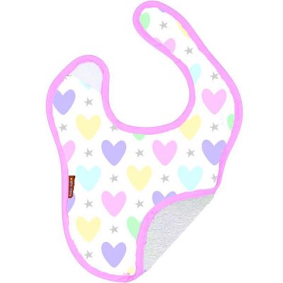 Large Feeding Bib - Hearts & Stars