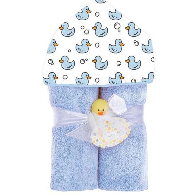Deluxe Towel Plush Hood - Blue Ducks