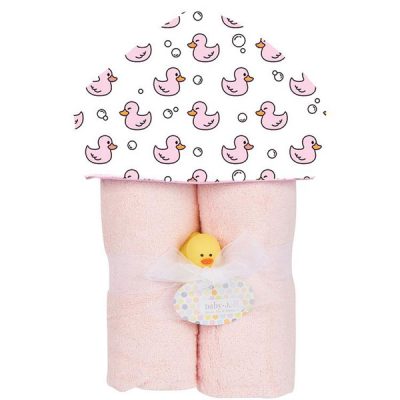 Deluxe Towel Plush Hood - Pink Ducks
