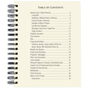 When I'm Gone - Table of Contents