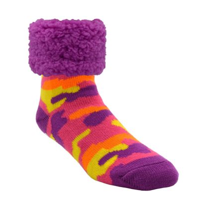 Pudus Classic Slipper Socks - Camo Purple