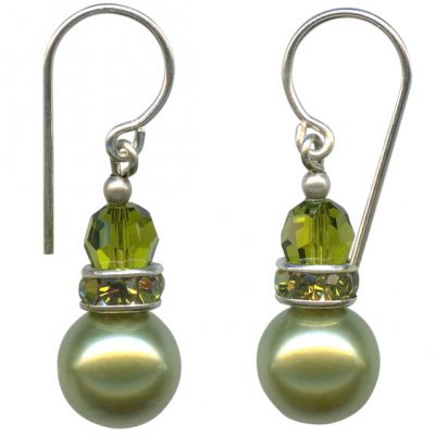 Green Pearl Glass Earring