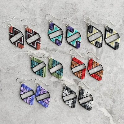 Brick Stitch Mini Diamond Earrings