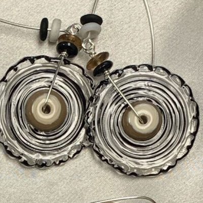 Classic Glass Disk Drop Earrings