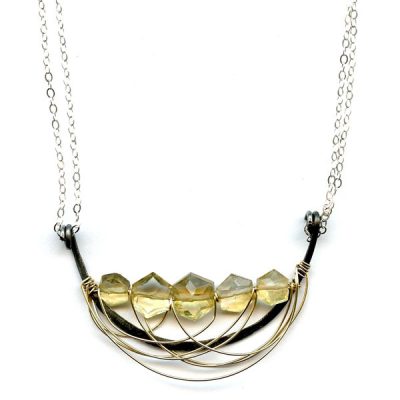 Citrine Hexagon Necklace