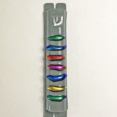 Grey Dichroic Glass Mezuzah