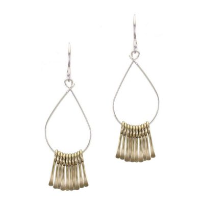 Teardrop Hoop with Fringe Wire Earring