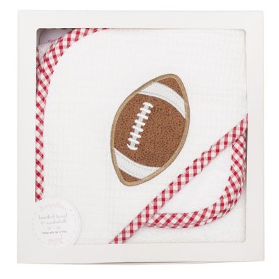 Red Football Hooded Towel Set