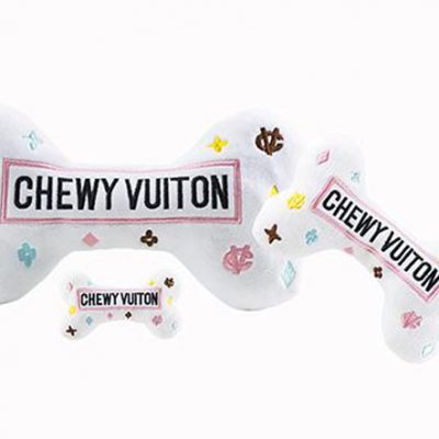 White Chewy Vuiton Bone Toy
