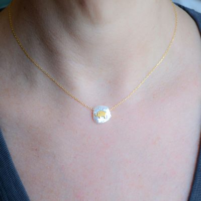 Fresh Water Pearl with Elephant for Good Luck