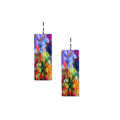 Floral Fusion Rectangle Earring