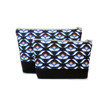 Large-Small Blk-Nvy Cosmetic Clutch