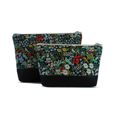 Duo Cosmetic Clutch Hunter Green Floral