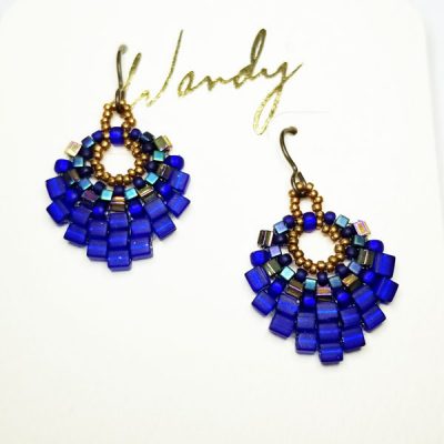 Small Montana Blue Beaded Earring