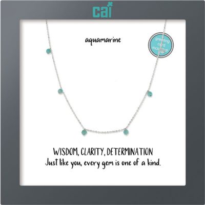 Aquamarine Celestial Gemstone Silver Necklace