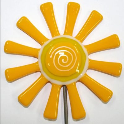 Bright Yellow Daisy Flower Stake