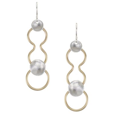 Dished Discs with Wavy Wire Earring