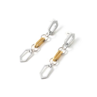 Pewter and Gold Earring