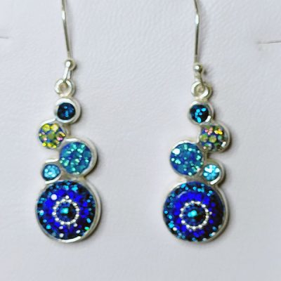 Multi-circle Drop Crystal Earrings