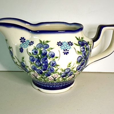 Polish Pottery Gravy Boat - Blueberries