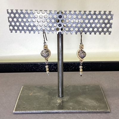 Circle Spiral Mixed Metal Earring