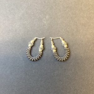Oxidized Silver Hoop