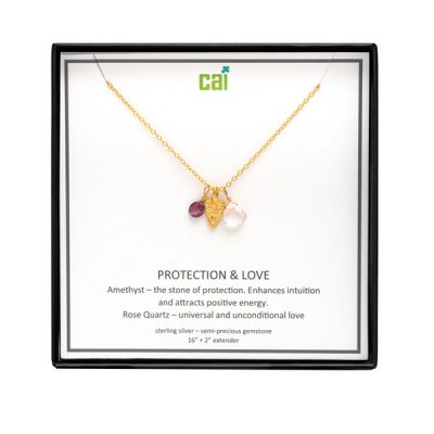 Gold Protection & Love be inspired Necklace