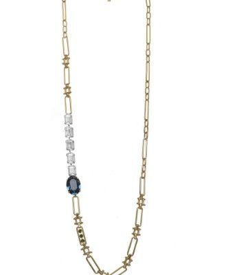 Lilia Necklace with Montana Blue Crystal