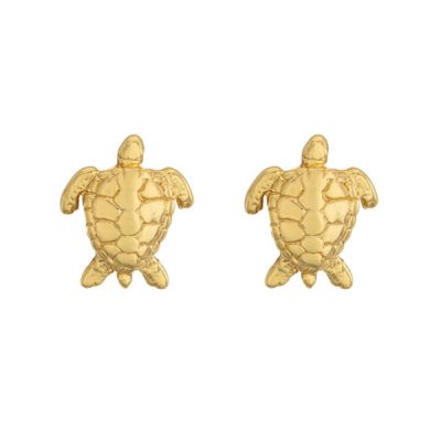 Gold Turtle Stud Earrings