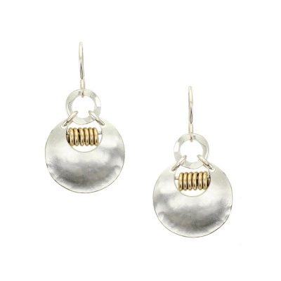 Small Crescent with Coil and Ring Wire Earrings