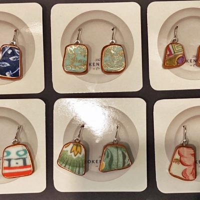 Broken Plate Dangle Earring