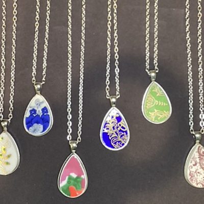 Broken Plate Teardrop Necklace