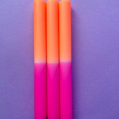 Peach melba Dip Dye dinner Candles Trio