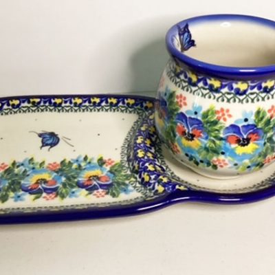 Pansy Coffee and Cake set