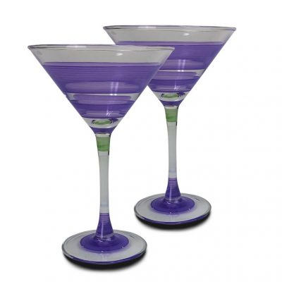Cape Cod Cottage Purple Martini Glasses