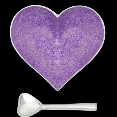 Happy Sparkly Purple Heart with Heart Spoon