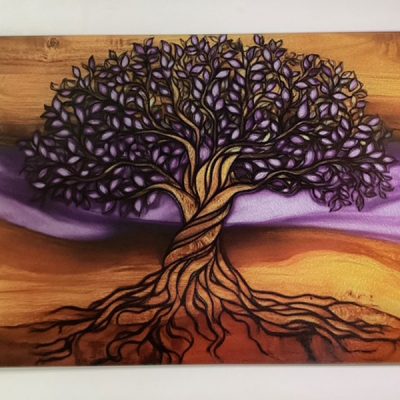 Purple Tree of Life Cutting Board