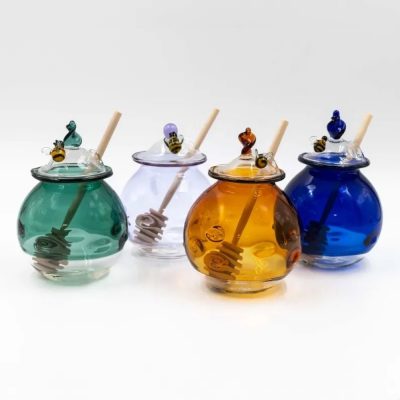 Glass Honey Pot with Bee