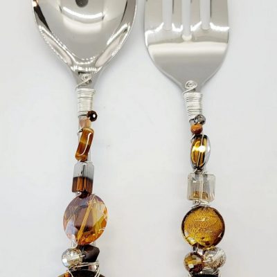 Beaded Salad Set - Amber